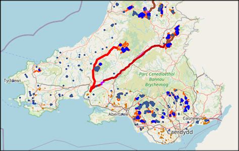 Map of planned pylon routes and wind farms in Wales - wintechmobiles.com