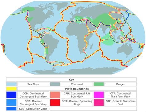 Map of Tectonic Plates and Plate Boundaries - Databayou - wintechmobiles.com