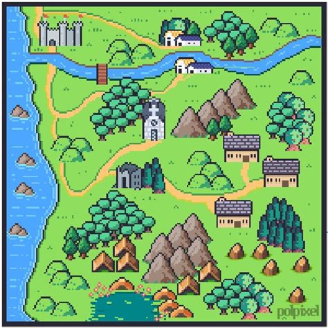 Map Pixel Art - Game Assets - Figma - muktibox.com