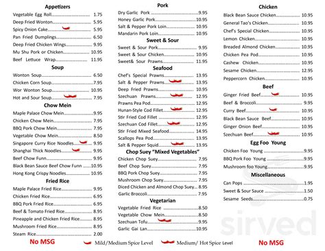 MAPLE PALACE, Sidney - Menu, Prices & Restaurant Reviews