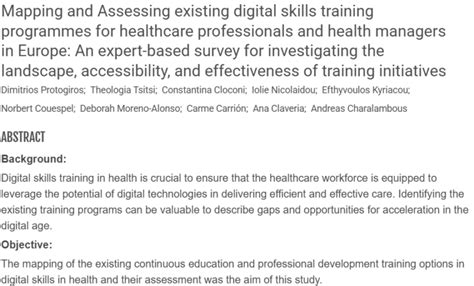 Mapping and Assessing Existing Digital Skills Training ... - PubMed - wintechmobiles.com