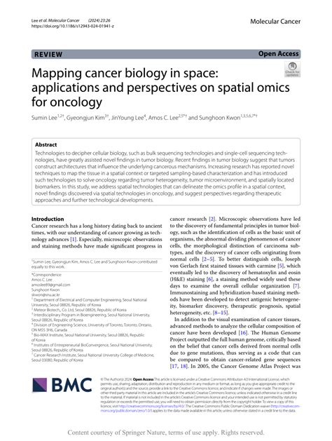 Mapping cancer biology in space: applications and ... - Springer - muktibox.com