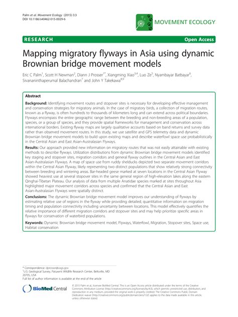 Mapping migratory flyways in Asia using dynamic Brownian bridge ... - wintechmobiles.com