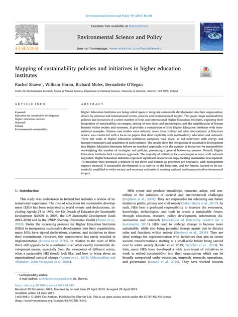 Mapping of sustainability policies and initiatives in higher education ... - raincitystudios.com