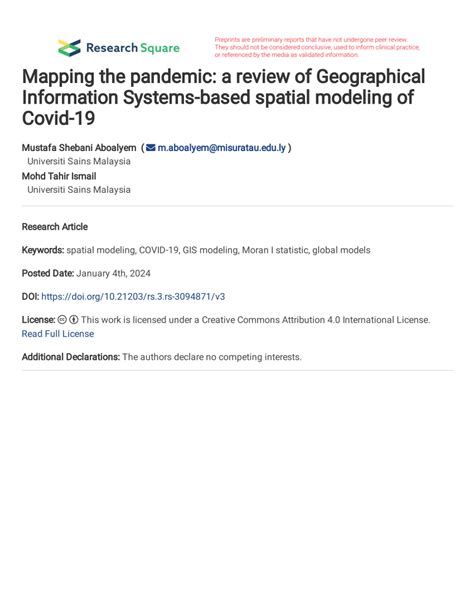 Mapping the pandemic: a review of Geographical Information Systems ... - wintechmobiles.com