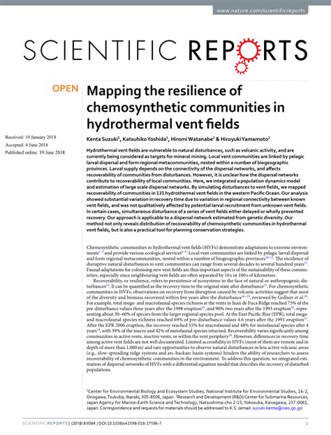 Mapping the resilience of chemosynthetic communities in hydrothermal ... - muktibox.com