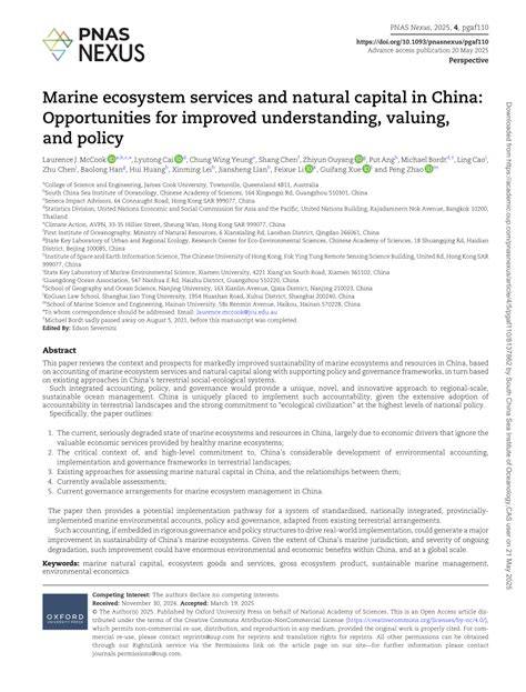 Marine ecosystem services and natural capital in China - raincitystudios.com