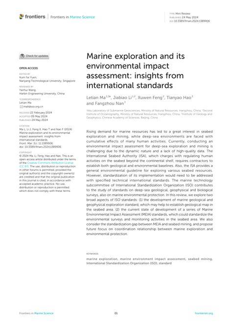 Marine exploration and its environmental impact assessment: insights ... - raincitystudios.com