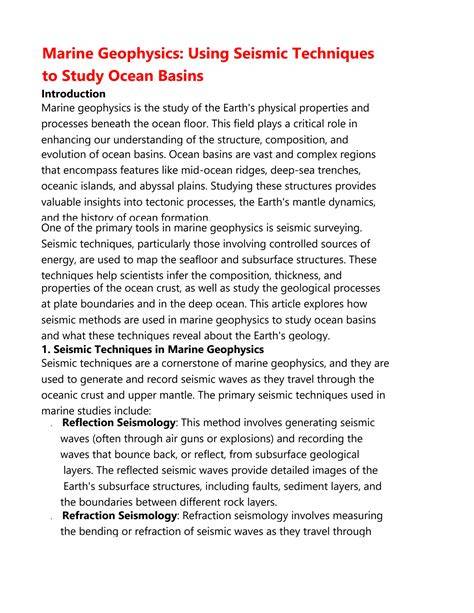 Marine Geophysics in Practice - raincitystudios.com