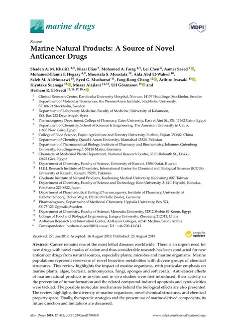 Marine Natural Products — a Vital Source of Novel ... - Springer - raincitystudios.com