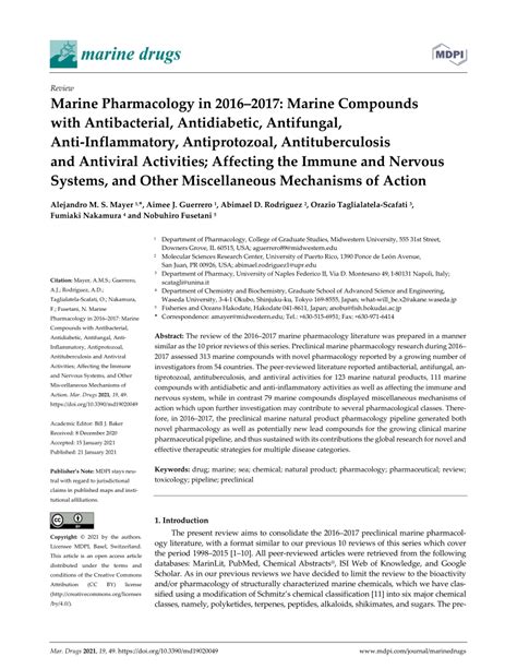 Marine pharmacology in 2007–8: Marine compounds with antibacterial ... - raincitystudios.com