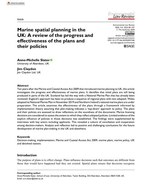 Marine spatial planning in the UK: A review of the progress and ... - raincitystudios.com