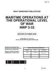 MARITIME OPERATIONS AT THE OPERATIONAL LEVEL OF WAR …