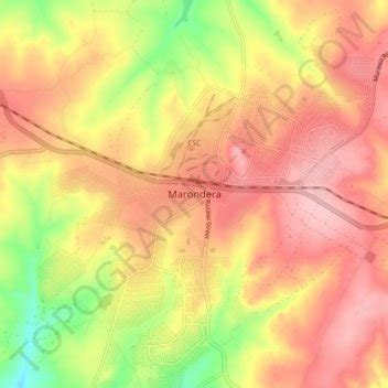 Marondera topographic map, elevation, terrain - wintechmobiles.com