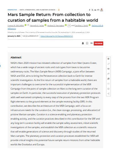 Mars Sample Return: From collection to curation of samples from a ... - wintechmobiles.com