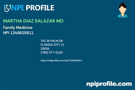 MARTHA DIAZ SALAZAR MD NPI 1346625811