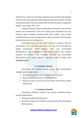 Masalah Brachistochrone dan Lintasan Terpendek | PDF - wintechmobiles.com