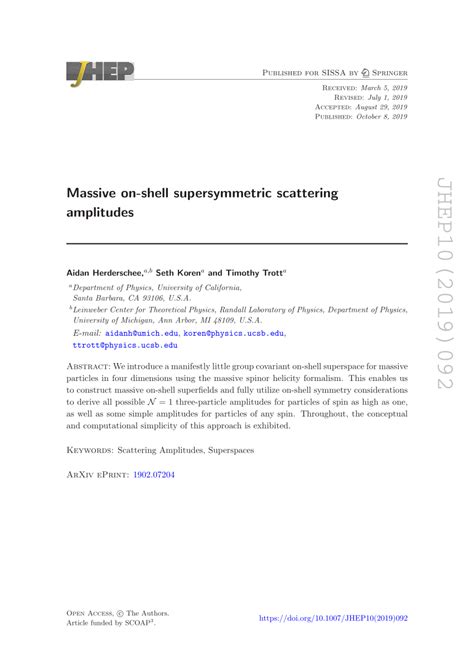 Massive on-shell supersymmetric scattering amplitudes - Journal of High ... - wintechmobiles.com
