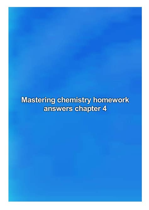 Mastering Chemistry Answers Chapter 4 - wintechmobiles.com