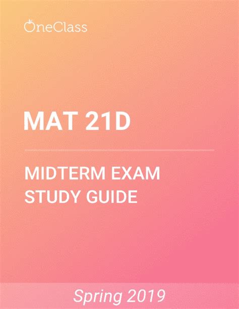 MAT 21D Study Guide Winter 2019, Comprehensive Final Exam Notes