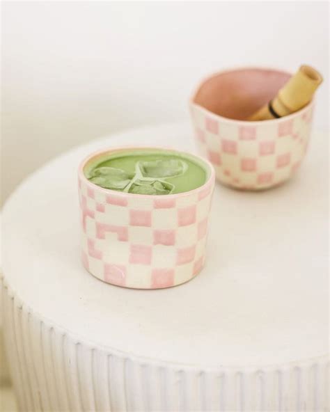 Matcha Atelier Pastel Checkered Series Matcha Bowl - Mangkok Bowl ... - muktibox.com