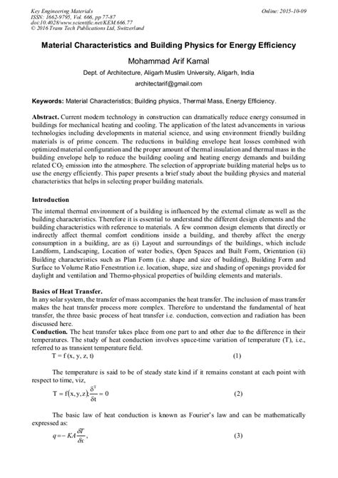 Material Characteristics and Building Physics for … - wintechmobiles.com