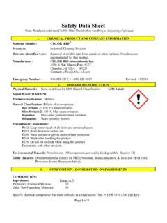 MATERIAL SAFETY DATA SHEET Chlor Brite