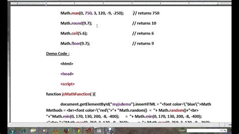 MATH RANDOM MAX MIN METHODS IN JAVA SCRIPT DEMO YouTube