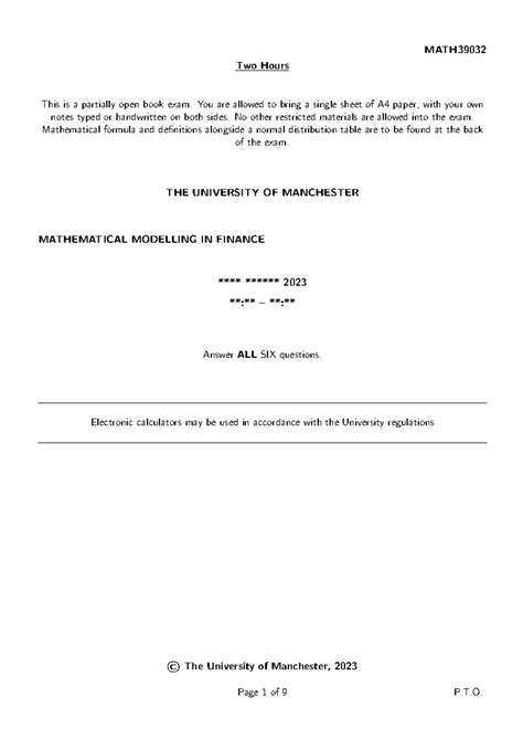 MATH39032: Mathematical Modelling of Finance - wintechmobiles.com