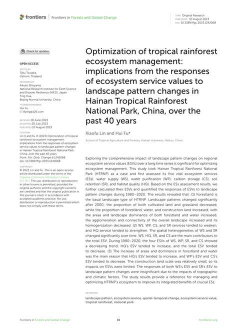 Mathematical study of ecosystem management for tropical plantation … - raincitystudios.com