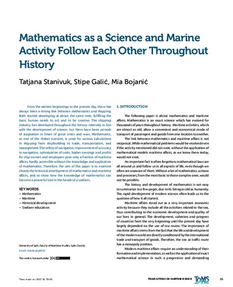 Mathematics as a Science and Marine Activity Follow Each Other ... - wintechmobiles.com
