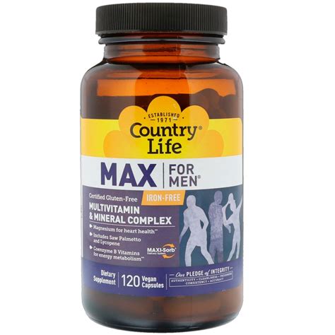 MAX For Men® Iron Free Country Life Vitamins