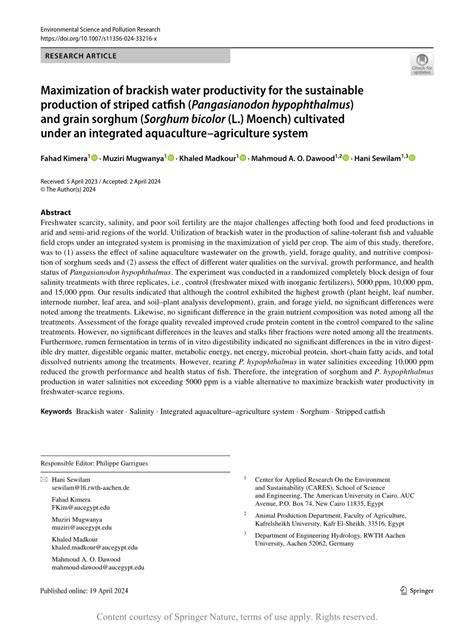 Maximization of brackish water productivity for the sustainable ... - raincitystudios.com