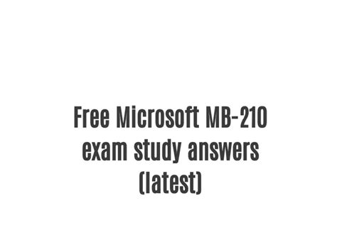 MB-210 Exam