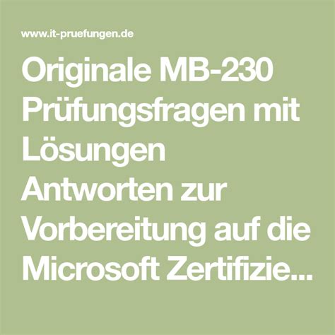 MB-230 Fragen Beantworten