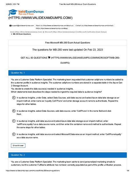 MB-260 Examinations Actual Questions