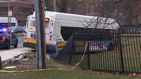 MBTA bus goes off the road in Jamaica Plain