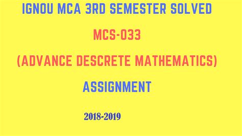 MCA SOLVED ASSIGNMENT ~ IGNOU HELP4U - Blogger