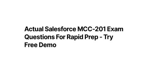 MCC-201 PDF Demo