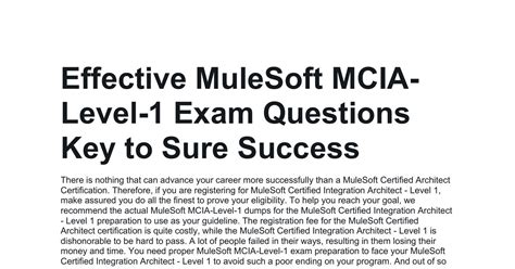 MCIA-Level-1 Ausbildungsressourcen