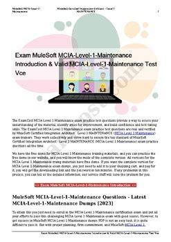 MCIA-Level-1-Maintenance Valid Test Vce Free