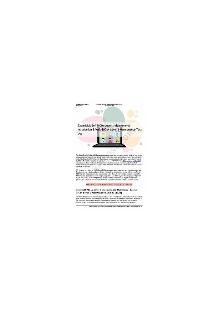 Reliable MCIA-Level-1-Maintenance Test Notes