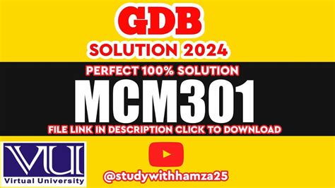 MCM301 GDB 1 Solution 2024 - pkjobeez