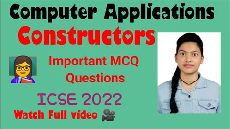 MCQ Constructors for ICSE Computer Application Class-10