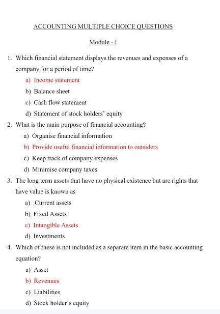 MCQ on Investment Accounting Multiple Choice Questions and …