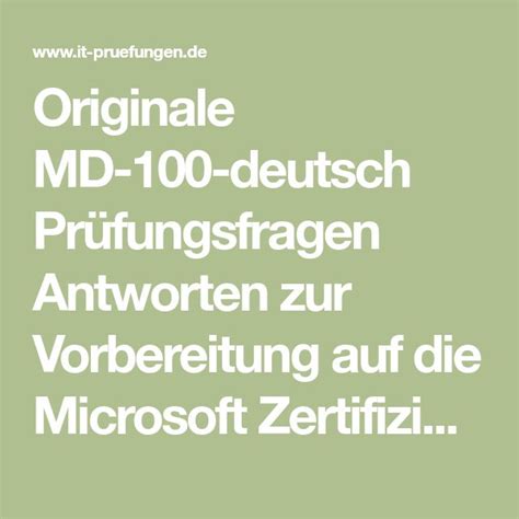 MD-100 Prüfungsfragen