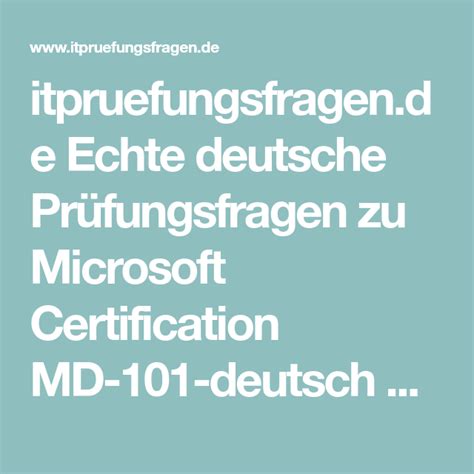 MD-101 Deutsch Prüfungsfragen