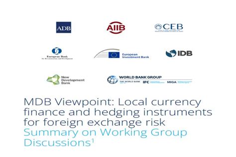 MDB Viewpoint: Local currency finance and hedging 