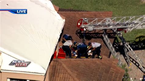 MDFR execute technical rescue after person falls from roof in NW Miami-Dade