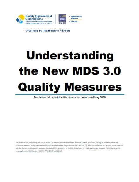 MDS 3.0 Quality Measures (QM) User’s Manual and Appendices